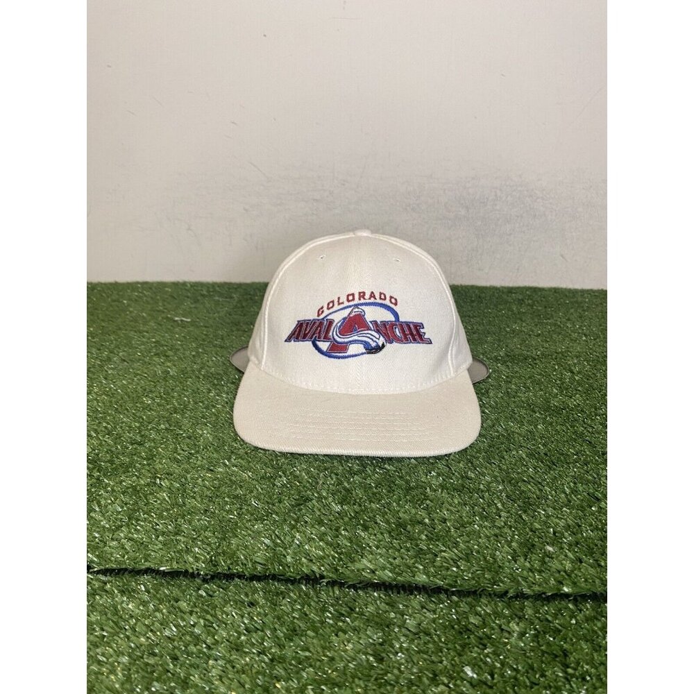 Vintage Colorado Avalanche hat cap snap back white 90s American Needle mens